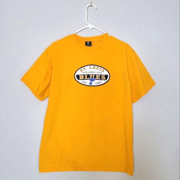 St. Louis Blues Mens Large NHL Yellow Graphic Tee Gear for Sports - Picture 1 of 8